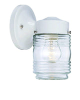 White Standard Jelly Jar One Light Outdoor Wall Light - Homeroots - Flyclothing LLC