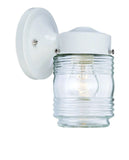 White Standard Jelly Jar One Light Outdoor Wall Light - Homeroots
