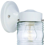 White Standard Jelly Jar One Light Outdoor Wall Light - Homeroots