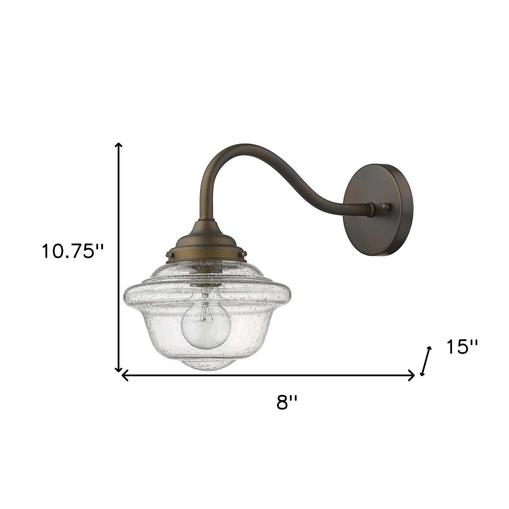 Burnished Bronze Vintage Schoolhouse Outdoor Wall Light - Homeroots - Flyclothing LLC