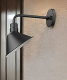 Wide Shade Matte Black LED Wall Light - Homeroots