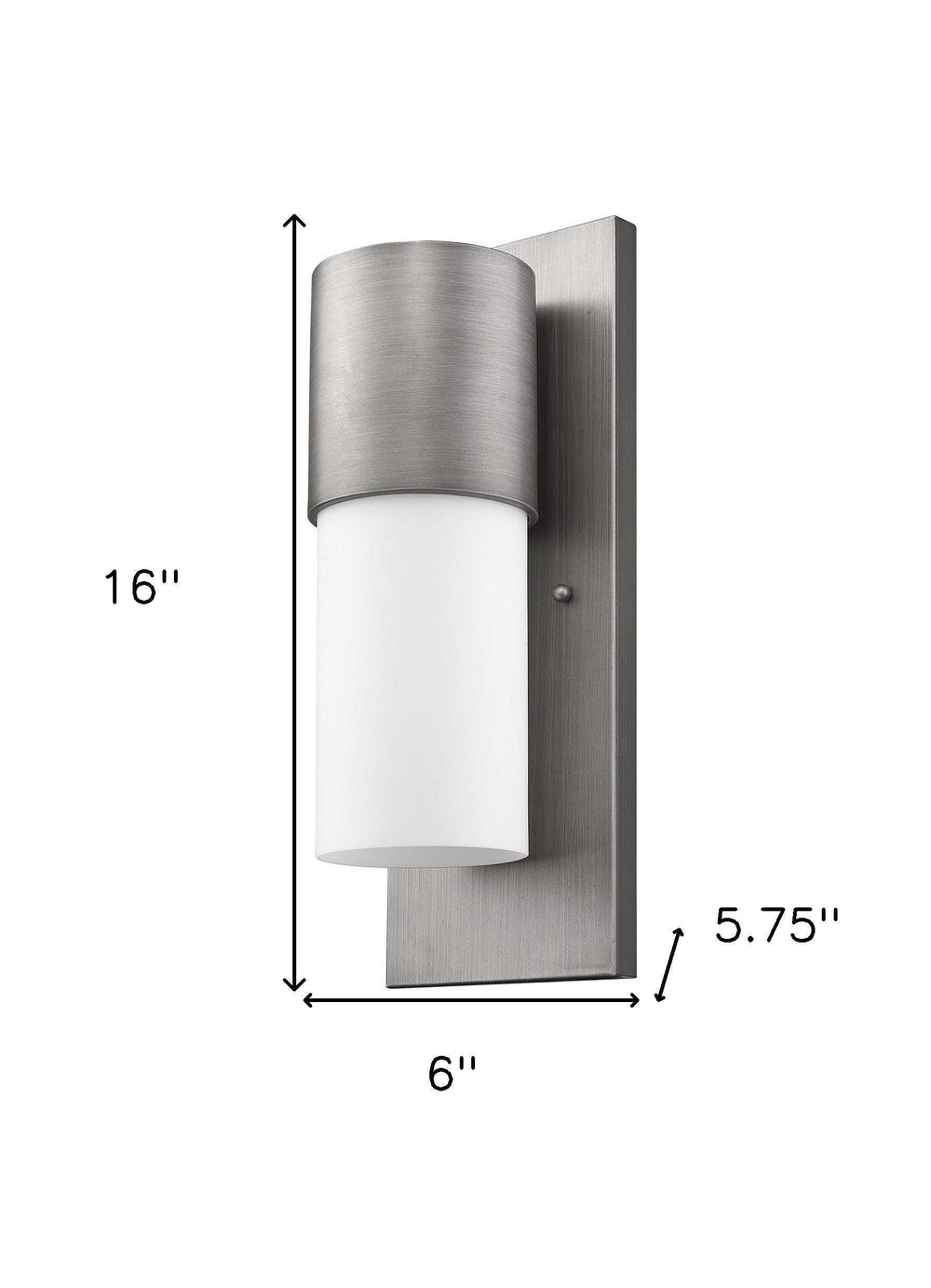 Contemporary Brushed Silver and White Wall Light - Homeroots - Flyclothing LLC