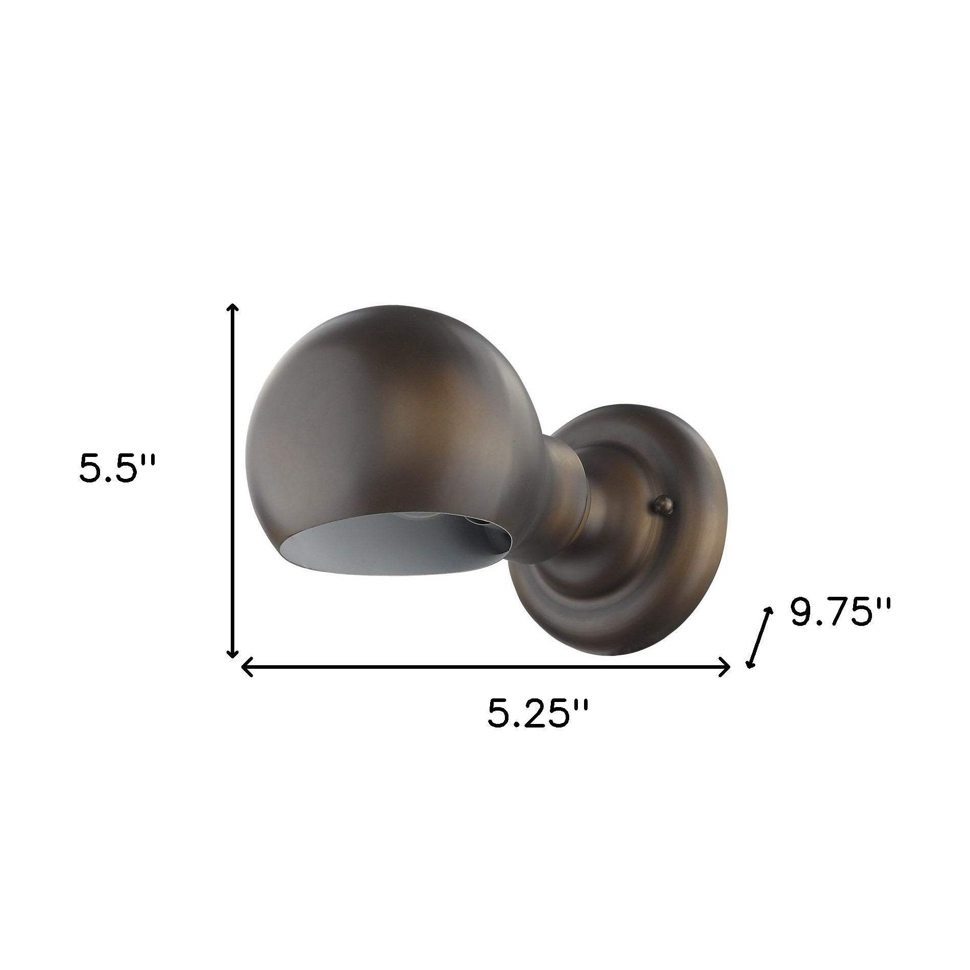 Antique Bronze Rounded Wall Sconce - Homeroots - Flyclothing LLC
