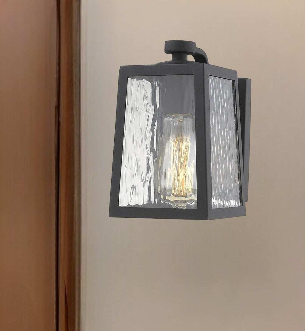 Matte Black glass panels Outdoor Wall Light - Homeroots - Flyclothing LLC