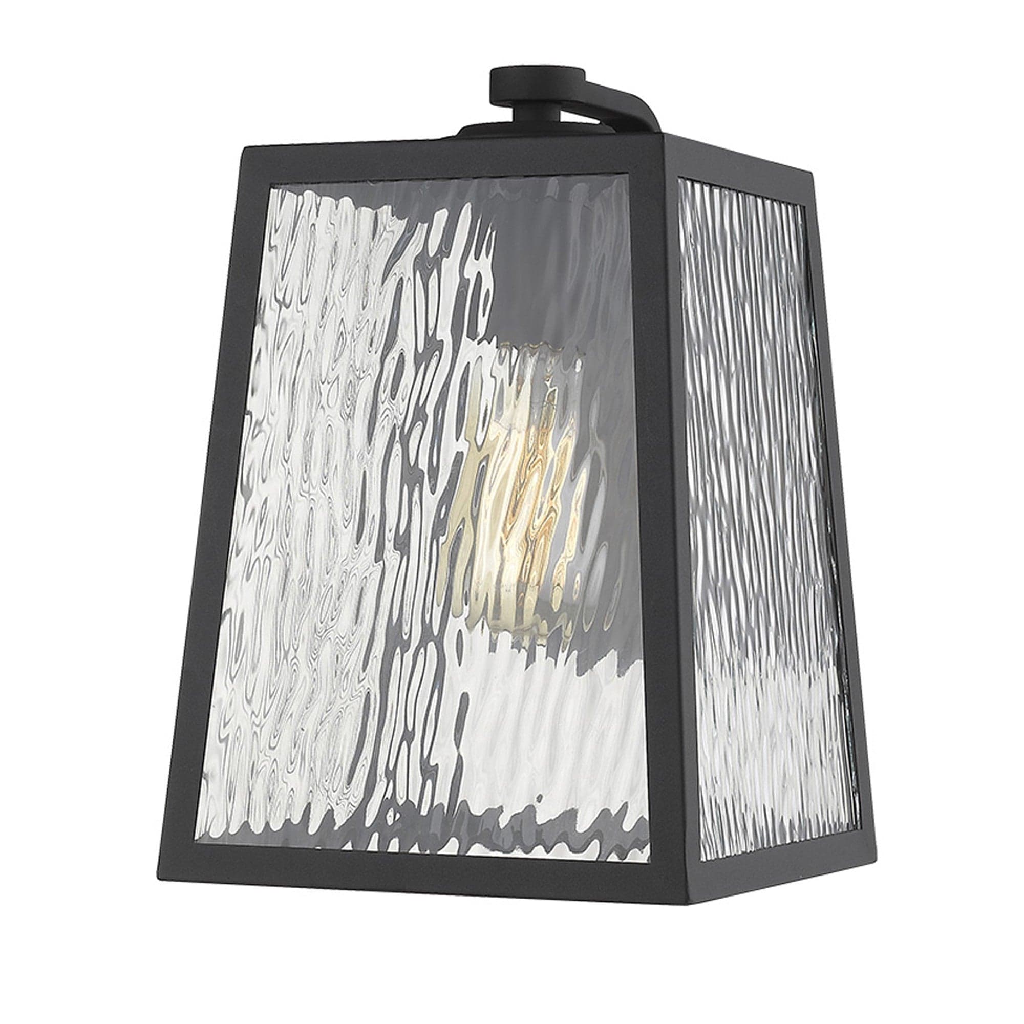Hirche 1-Light Matte Black Wall Light - Homeroots