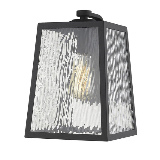 Hirche 1-Light Matte Black Wall Light - Homeroots