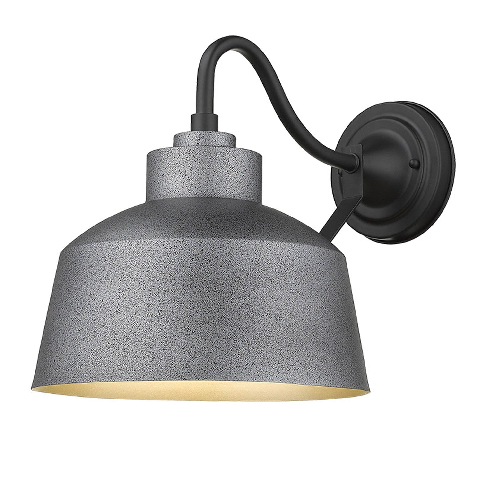 Pebbled Gray Bowl Shape Outdoor Wall Light - Homeroots