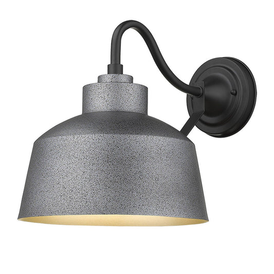 Pebbled Gray Bowl Shape Outdoor Wall Light - Homeroots