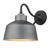 Pebbled Gray Bowl Shape Outdoor Wall Light - Homeroots
