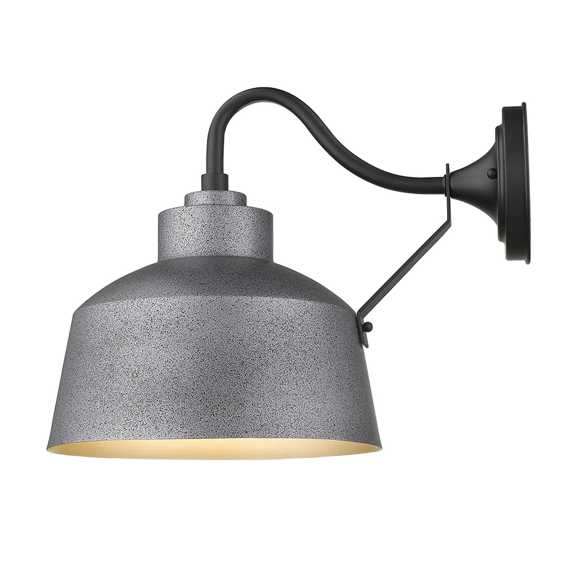Pebbled Gray Bowl Shape Outdoor Wall Light - Homeroots