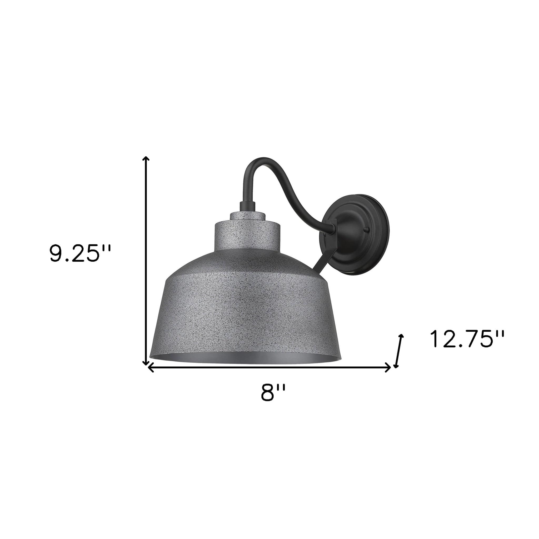 Pebbled Gray Bowl Shape Outdoor Wall Light - Homeroots