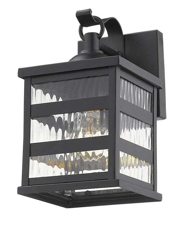 Glass panel Matte Black Outdoor Cage Light - Homeroots - Flyclothing LLC