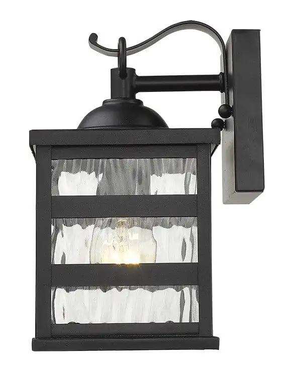 Glass panel Matte Black Outdoor Cage Light - Homeroots - Flyclothing LLC