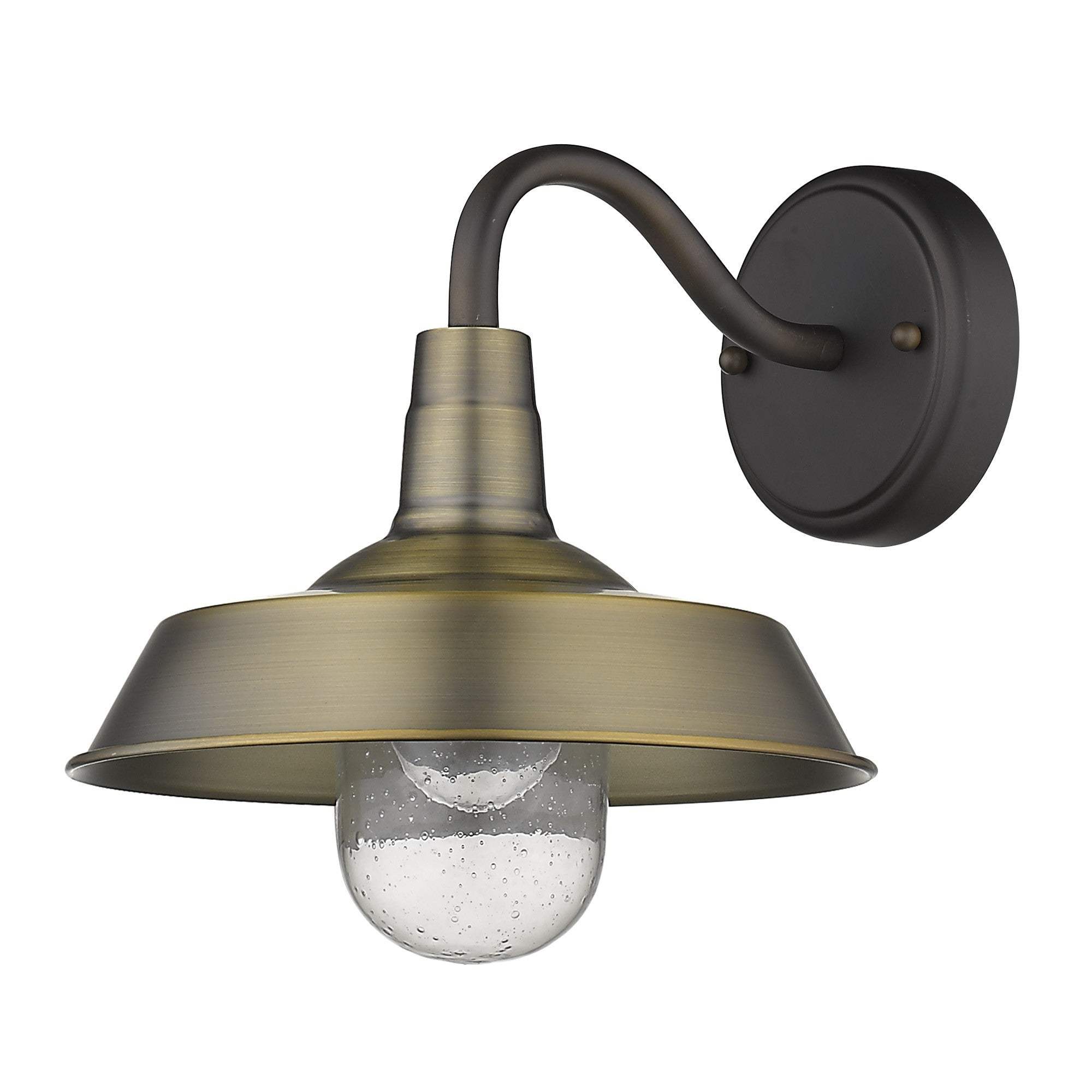 Brushed Gold Shallow Plate Shape Wall Light - Homeroots - Flyclothing LLC