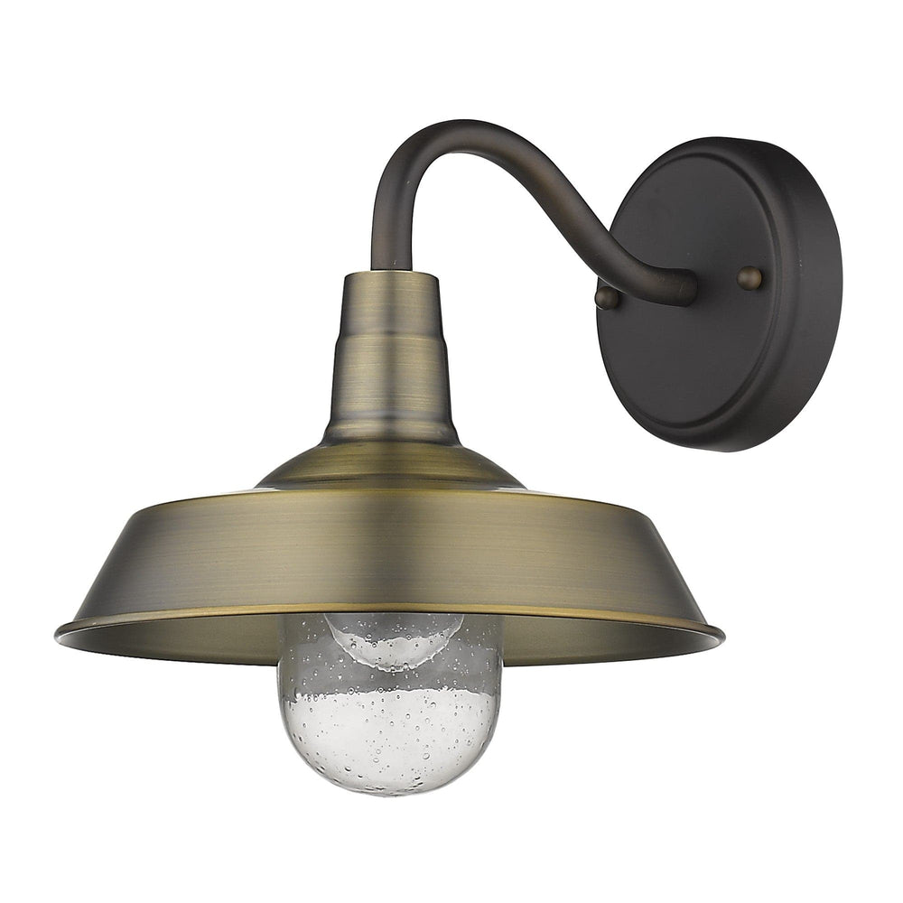 Brushed Gold Shallow Plate Shape Wall Light - Homeroots