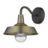 Brushed Gold Shallow Plate Shape Wall Light - Homeroots