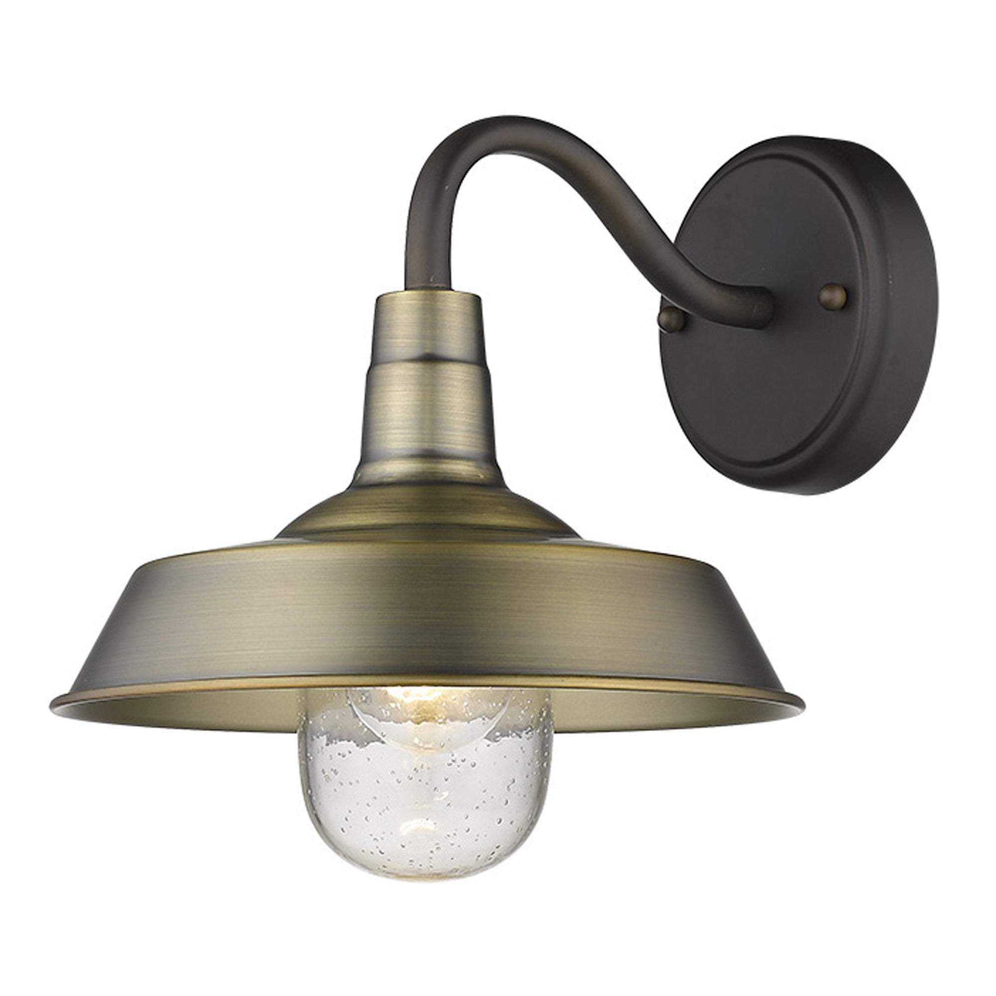 Brushed Gold Shallow Plate Shape Wall Light - Homeroots - Flyclothing LLC