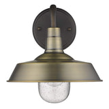 Brushed Gold Shallow Plate Shape Wall Light - Homeroots - Flyclothing LLC