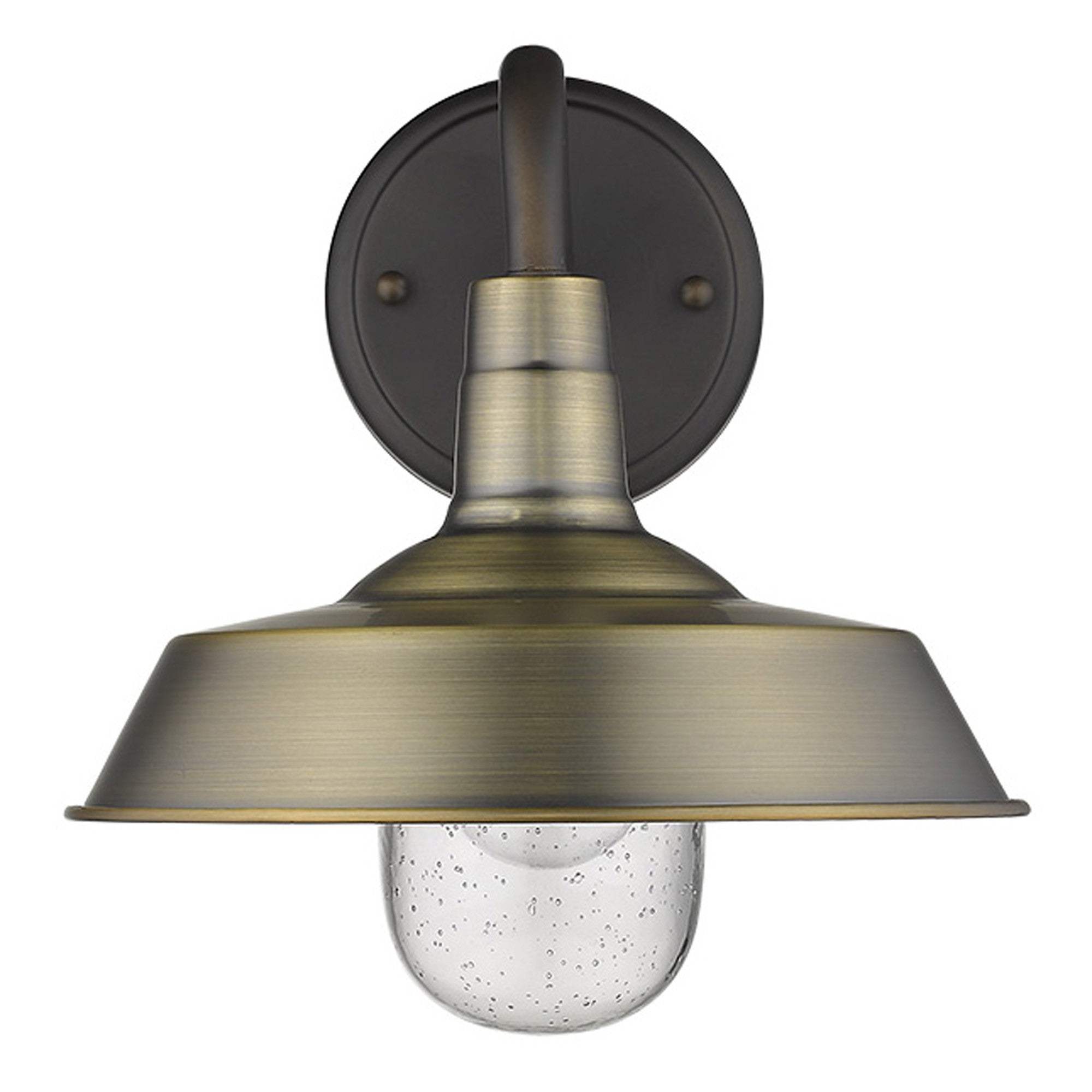 Brushed Gold Shallow Plate Shape Wall Light - Homeroots - Flyclothing LLC
