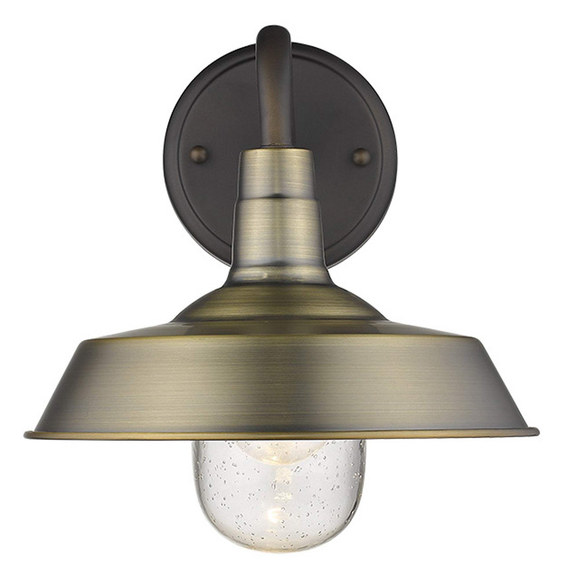 Brushed Gold Shallow Plate Shape Wall Light - Homeroots - Flyclothing LLC