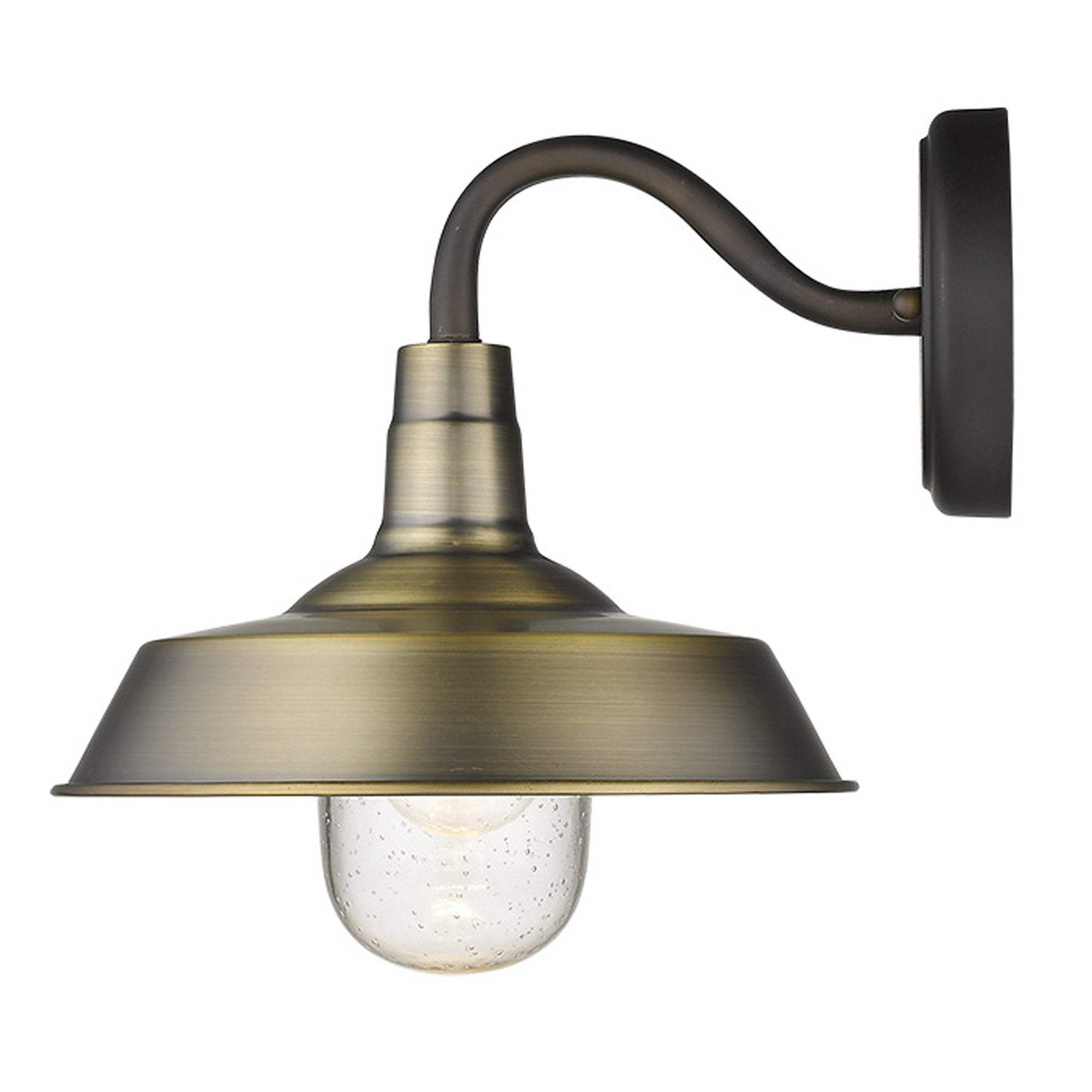 Brushed Gold Shallow Plate Shape Wall Light - Homeroots - Flyclothing LLC