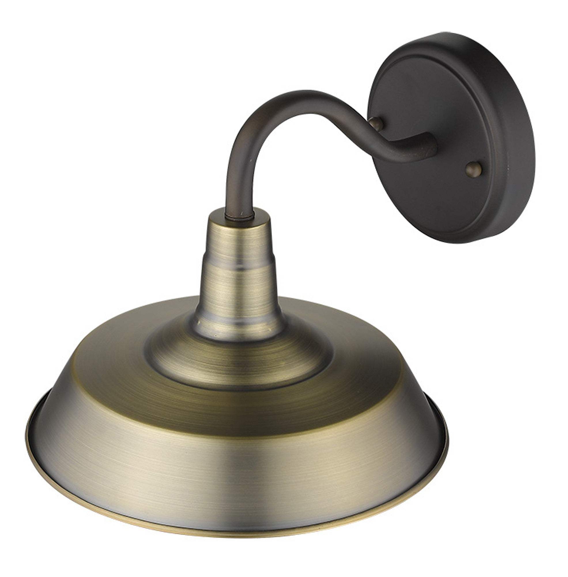 Brushed Gold Shallow Plate Shape Wall Light - Homeroots - Flyclothing LLC