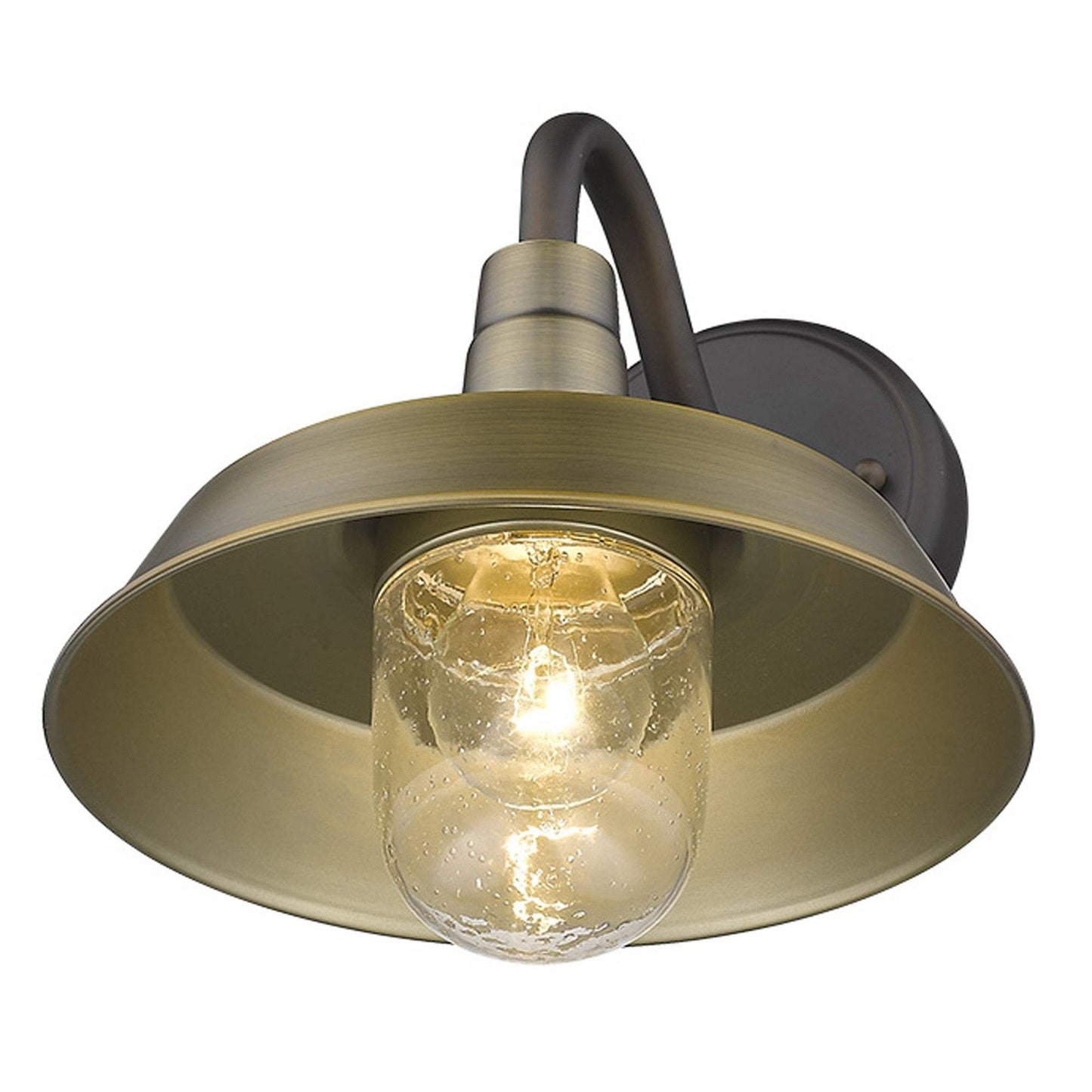 Brushed Gold Shallow Plate Shape Wall Light - Homeroots - Flyclothing LLC