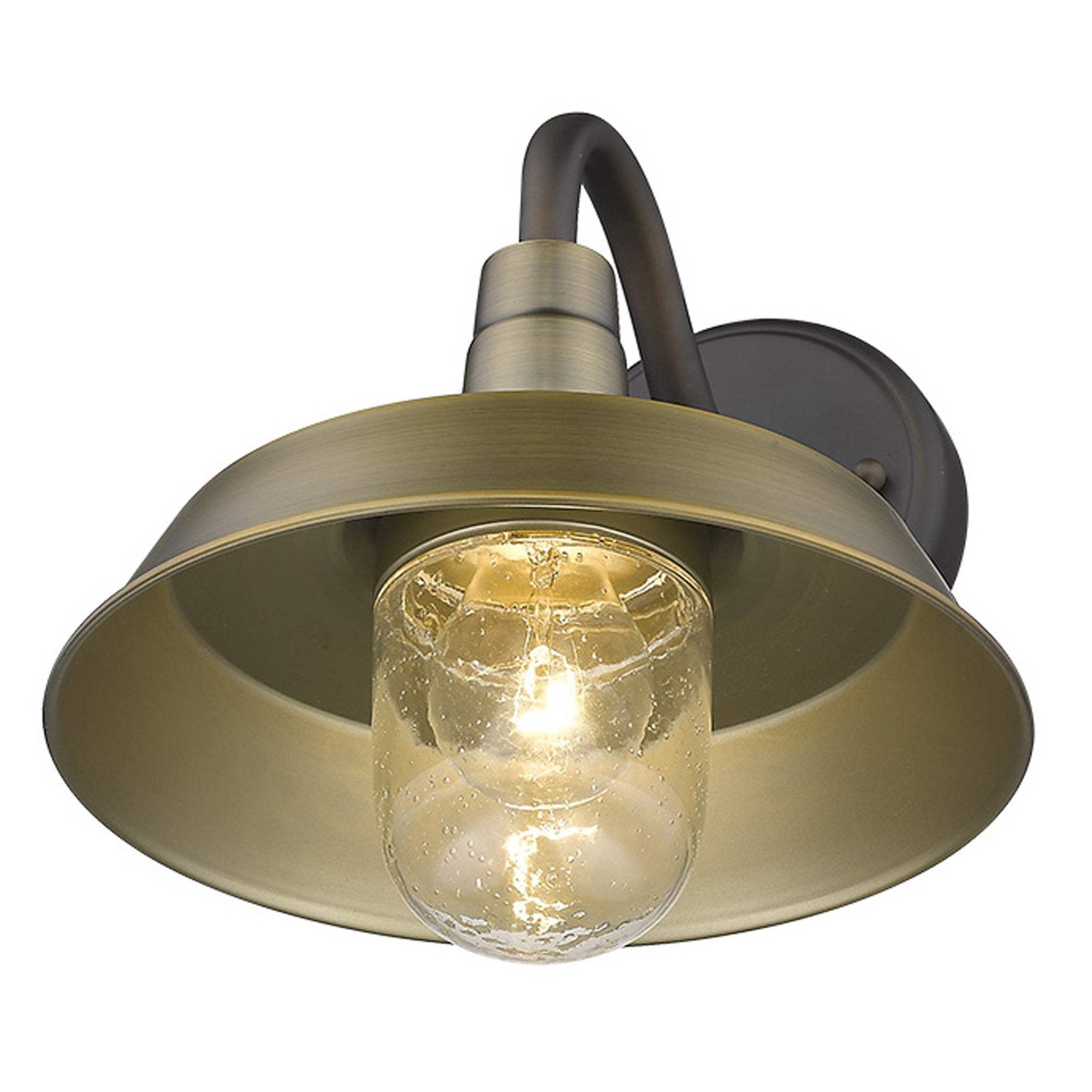 Brushed Gold Shallow Plate Shape Wall Light - Homeroots - Flyclothing LLC
