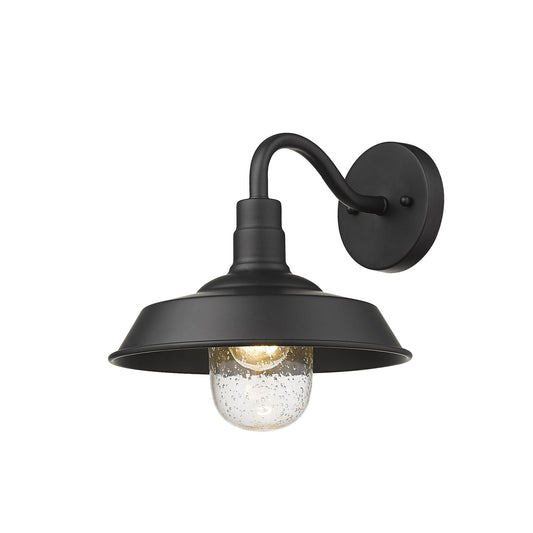 Matte Black Shallow Plate Shape Wall Light - Homeroots