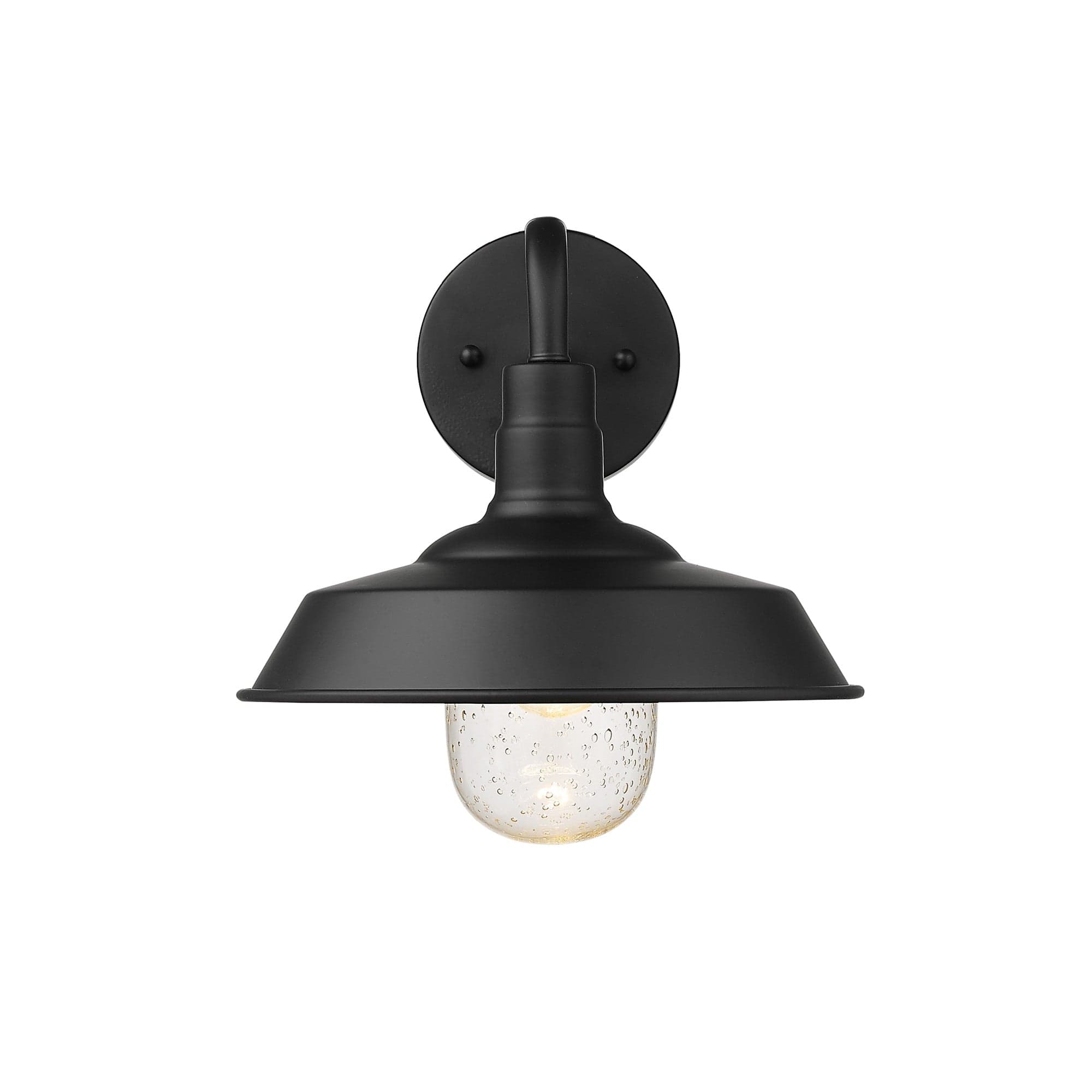 Matte Black Shallow Plate Shape Wall Light - Homeroots