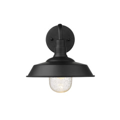 Matte Black Shallow Plate Shape Wall Light - Homeroots