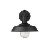 Matte Black Shallow Plate Shape Wall Light - Homeroots