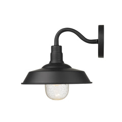 Matte Black Shallow Plate Shape Wall Light - Homeroots