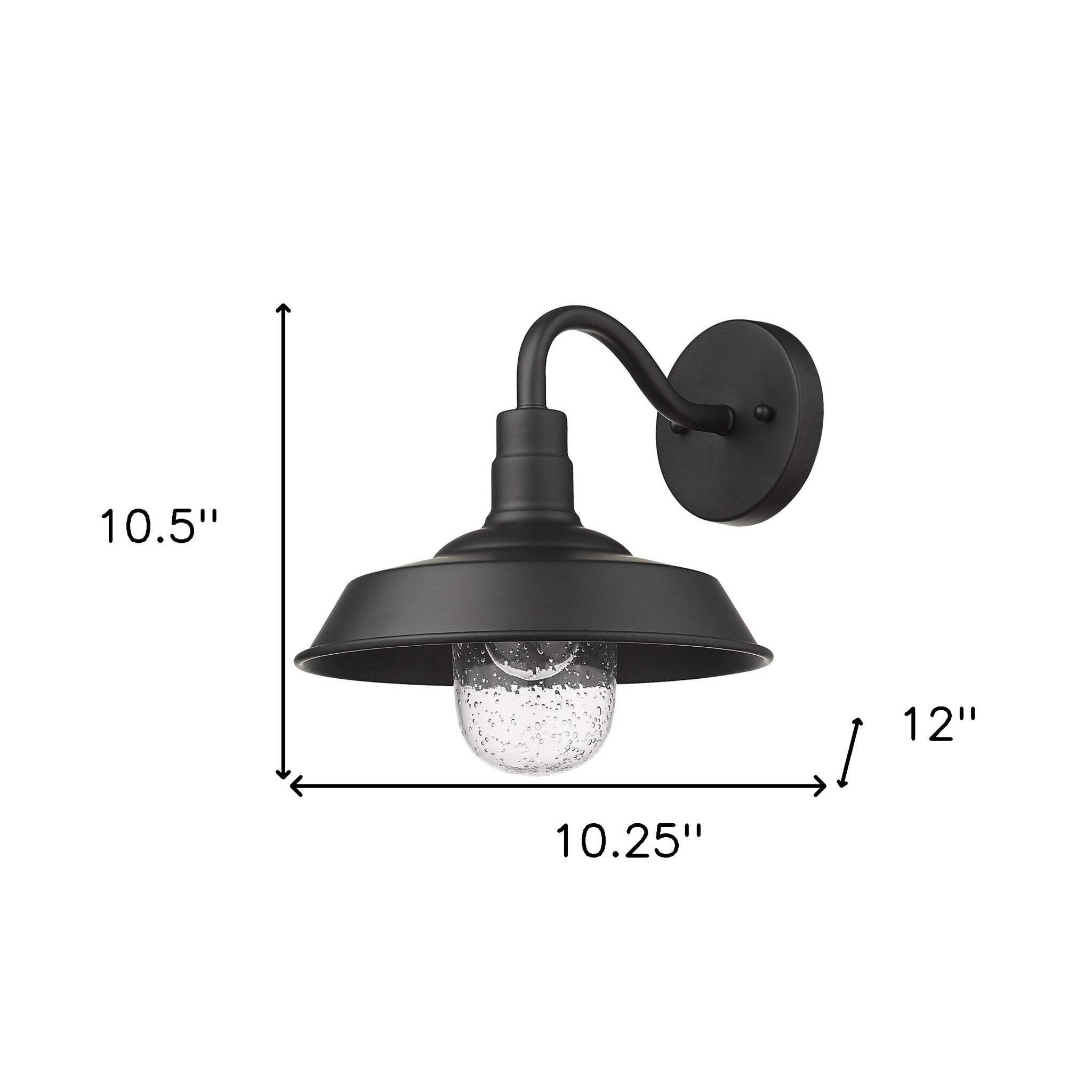 Matte Black Shallow Plate Shape Wall Light - Homeroots - Flyclothing LLC