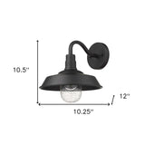 Matte Black Shallow Plate Shape Wall Light - Homeroots - Flyclothing LLC