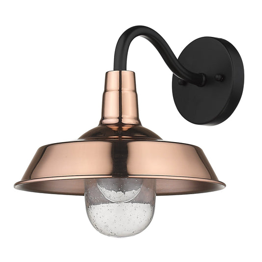 Shiny Copper Shallow Plate Shape Wall Light - Homeroots
