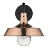 Shiny Copper Shallow Plate Shape Wall Light - Homeroots