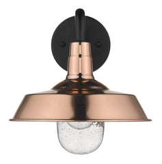Shiny Copper Shallow Plate Shape Wall Light - Homeroots