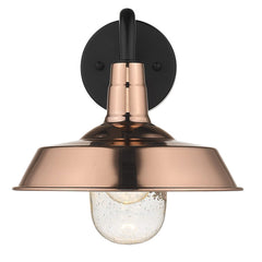 Shiny Copper Shallow Plate Shape Wall Light - Homeroots