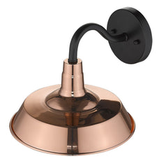 Shiny Copper Shallow Plate Shape Wall Light - Homeroots