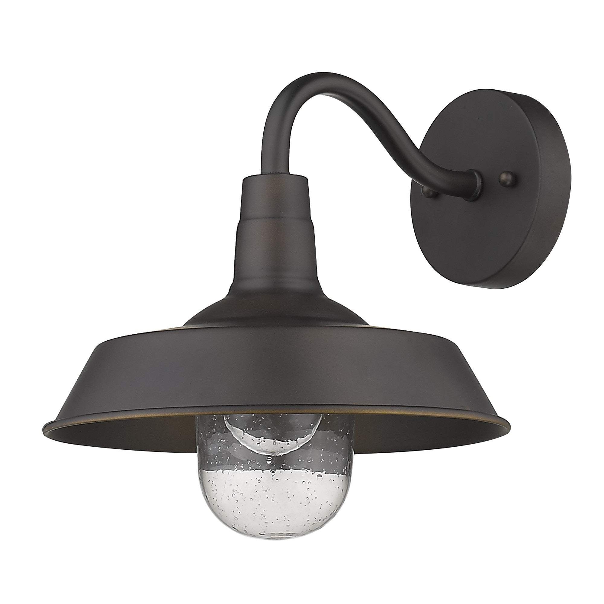 Antique Bronze Shallow Plate Shape Wall Light - Homeroots - Flyclothing LLC