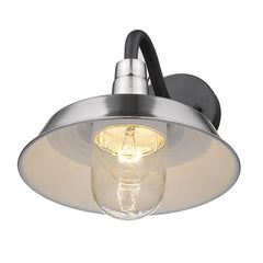 Silver Shallow Plate Shape Wall Light - Homeroots