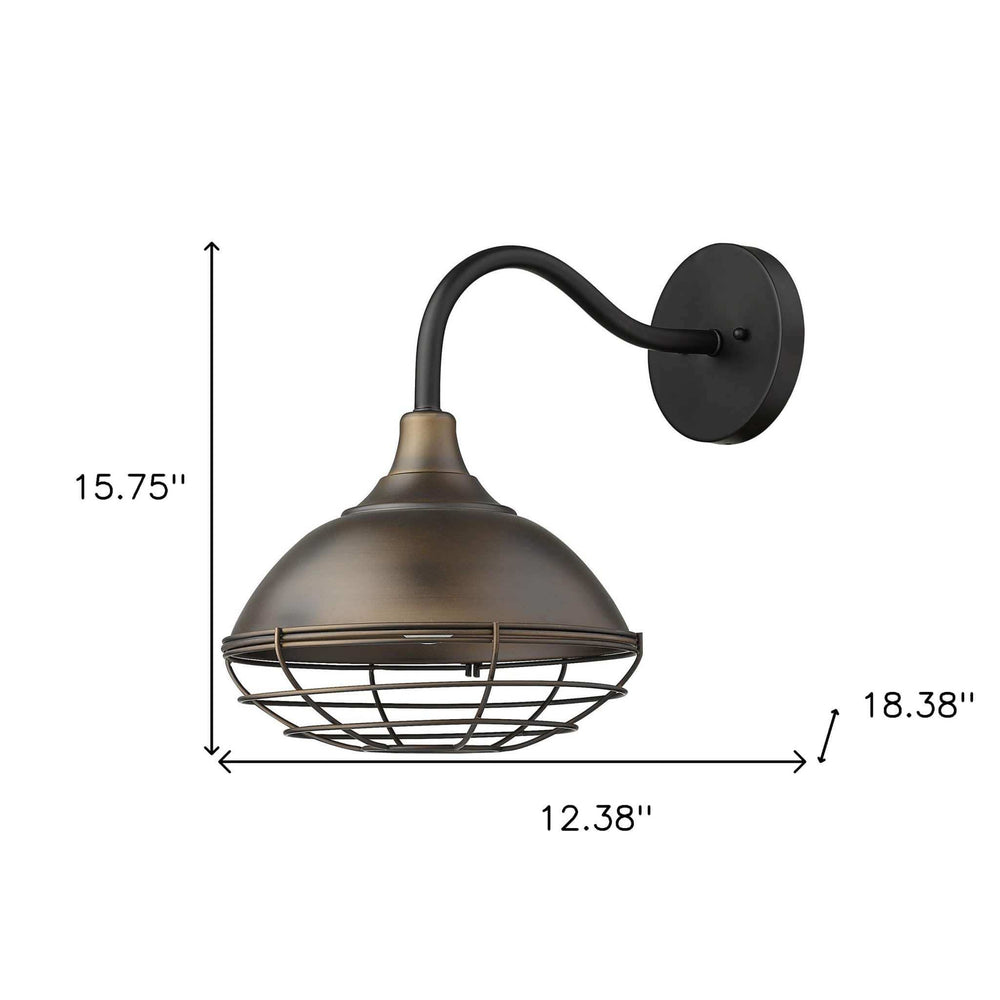 Afton 1-Light Oil-Rubbed Bronze Wall Light - Homeroots - Flyclothing LLC