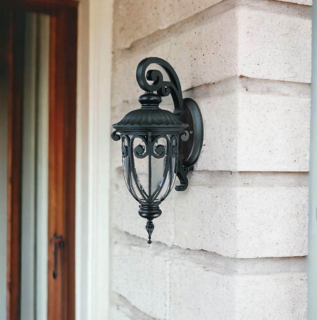 Matte Black Hanging Goblet Wall Light - Homeroots - Flyclothing LLC
