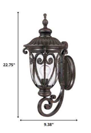 Naples 1-Light Marbelized Mahogany Wall Light - Homeroots - Flyclothing LLC