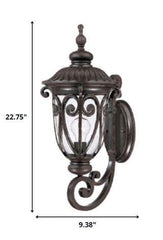 Naples 1-Light Marbelized Mahogany Wall Light - Homeroots