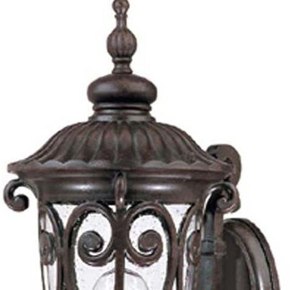 Naples 1-Light Marbelized Mahogany Wall Light - Homeroots