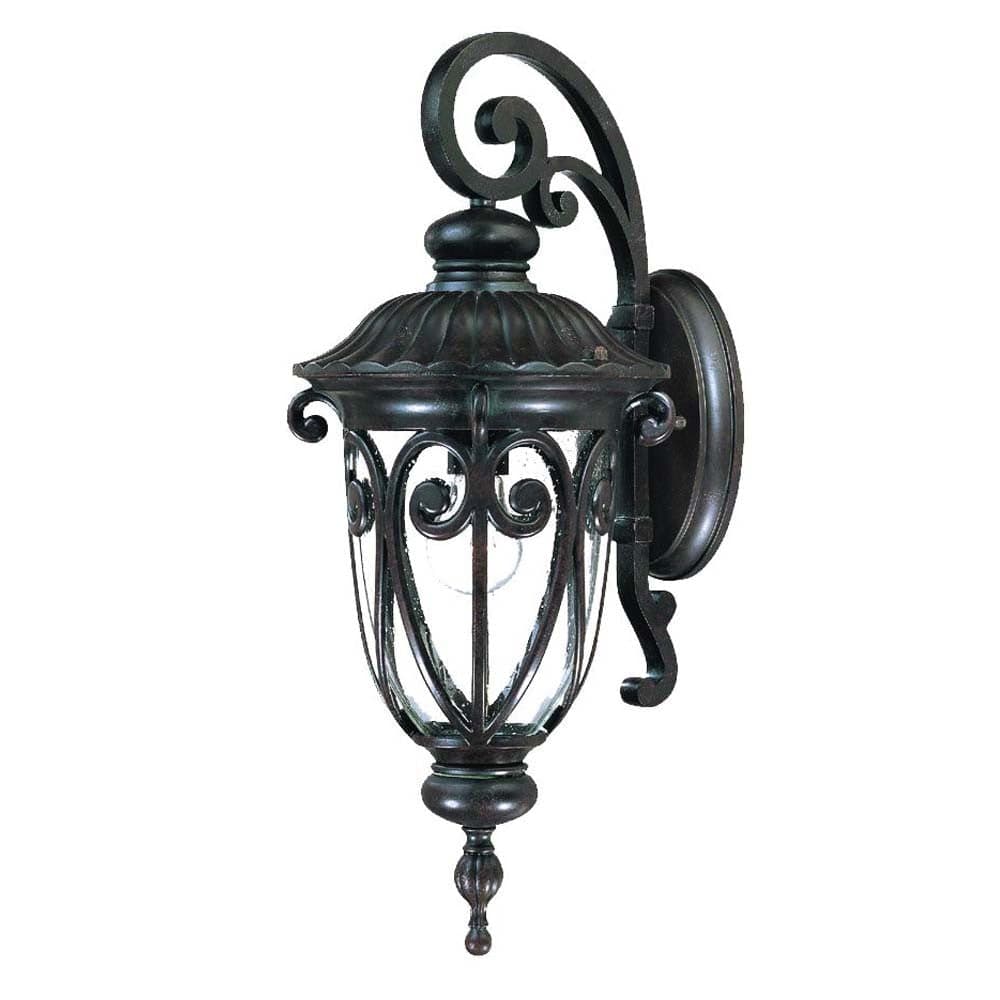 Naples 1-Light Marbelized Mahogany Wall Light - Homeroots