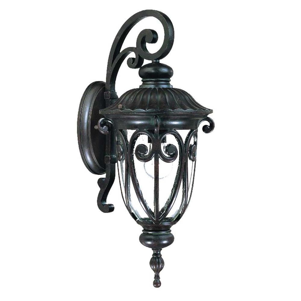 Naples 1-Light Marbelized Mahogany Wall Light - Homeroots