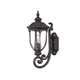 Black Cast Aluminum Glass Lantern Wall Light - Homeroots